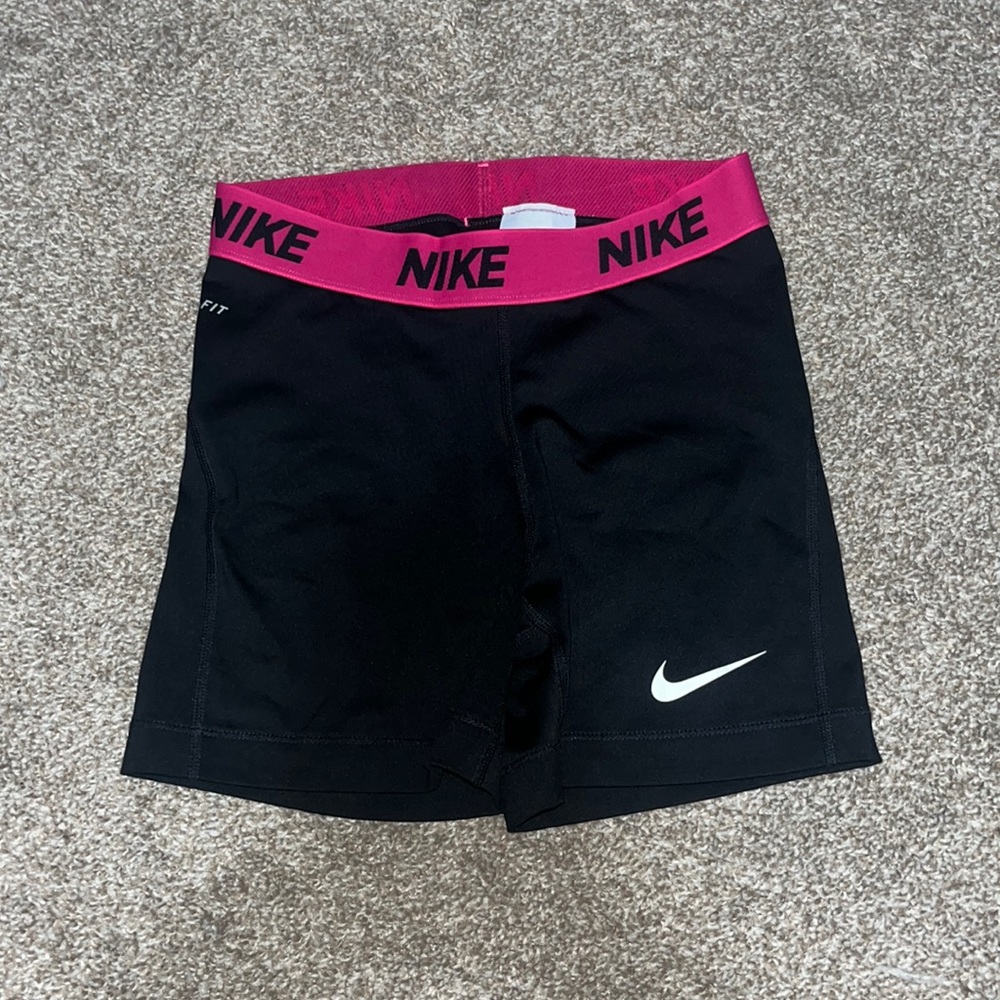 Nike pro dri fit shorts black and hot pink